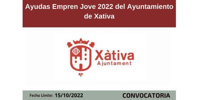 Programa ayudas empren jove 2022 del ajuntamiento de Xativa