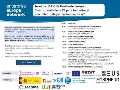 El EIC de Horizonte Europa: “Instrumento de la CE para fomentar el crecimiento de pymes innovadoras”