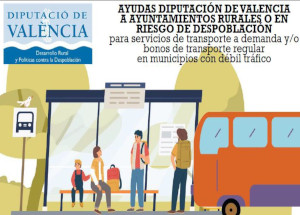Ayudas de la Diputación de Valencia a ayuntamiento rurales o en riesgo de despoblamiento para servicios de transporte
