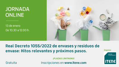 Jornada online gratuita – Real Decreto 1055/2022, de Envases y Residuos de Envases: Hitos relevantes y próximos pasos.