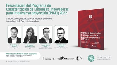 El Parc Científic de la Universitat València presenta el informe PICEI 2022 sobre las empresas innovadoras de la Comunitat