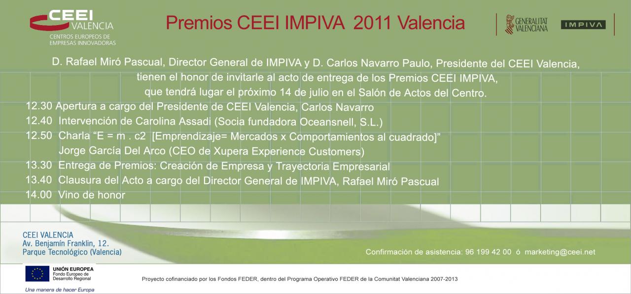 Invitacin Premios CEEI-IMPIVA 2011 Valencia