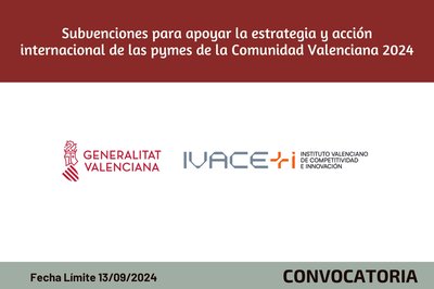 Subvenciones para apoyar la estrategia y accin internacional de las pymes de la Comunidad Valenciana 2024