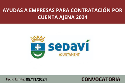 Ayudas a empresas para contratación por cuenta ajena 2024 Sedaví