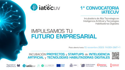 1st IAtecUV call to promote innovative startups in the digital sector.