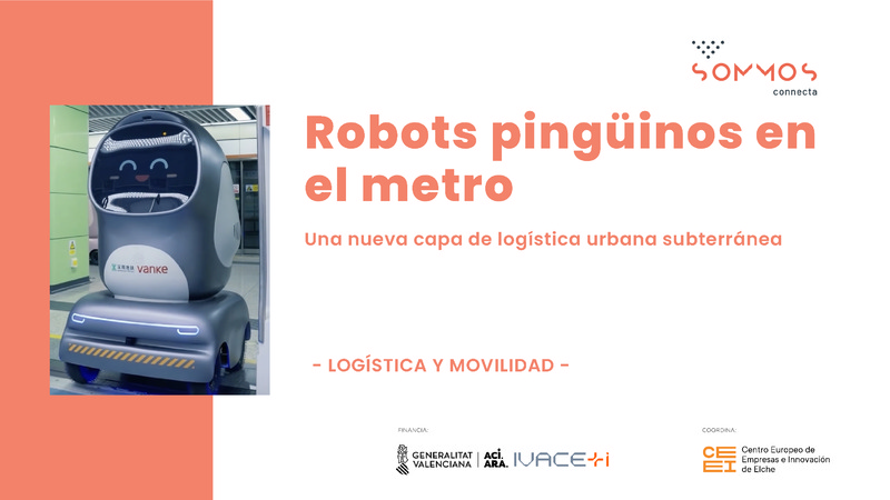 Robots pingüinos en el metro