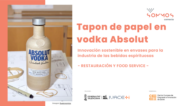Tapón de papel en vodka Absolut