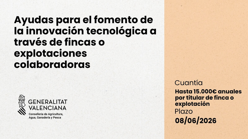 Ayudas para el fomento de la innovación tecnológica a través de fincas o explotaciones colaboradoras