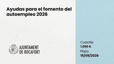 Ayudas fomento del autoempleo en Rocafort 2026