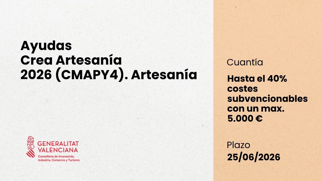 Ayudas Crea Artesanía (CMAPY4) 2026