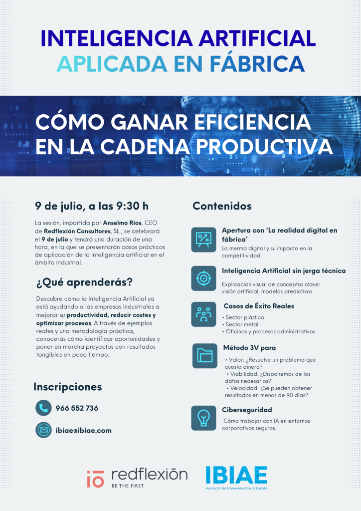 La inteligencia artificial aplicada a fábrica: cómo ganar eficiencia en la cadena productiva