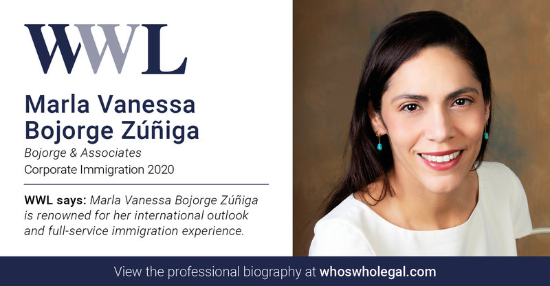 Mi reconocimiento internacional, Whos Who Legal Corporate Immigration Spain 2020 Marla Vanessa BOJORGE ZIGA.[;;;][;;;]