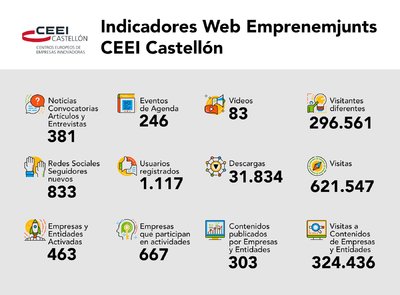 La web de CEEI Castellón crece un 28% en 2020