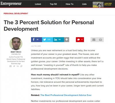 The 3 Percent Solution for Personal Development | Entrepreneur.com
