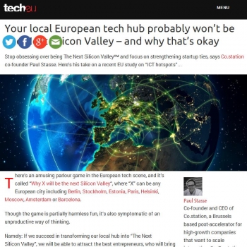 Your local European tech hub probably wont be The Next Silicon Valley  and why thats okay