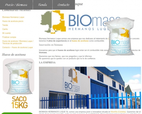 Biomasa Hermanos Luque - Hueso de aceituna / Crdoba / Andaluca / Espaa / Pallet 1000Kg